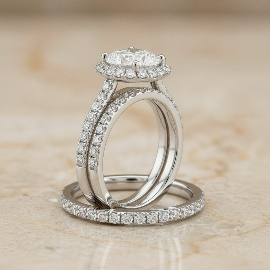 The Dylan Matching Wedding Band, Oval in Platinum | RockHer