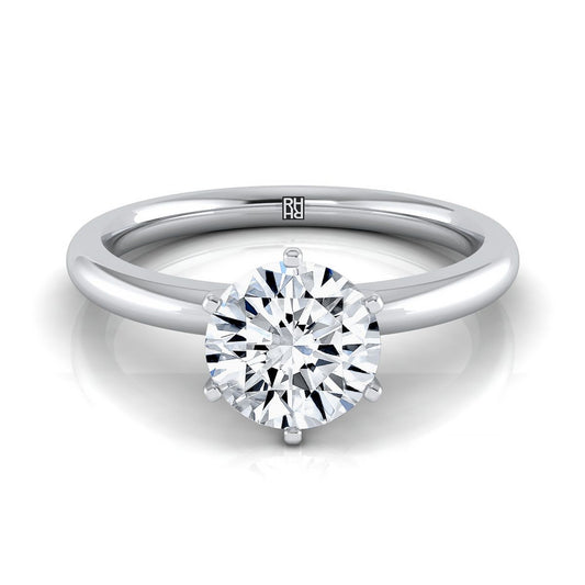 Platinum Round Brilliant Timeless Solitaire Comfort Fit Engagement Ring