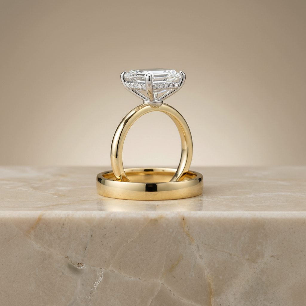 The Eartha Matching Wedding Band, Emerald in 18K Yellow Gold | RockHer
