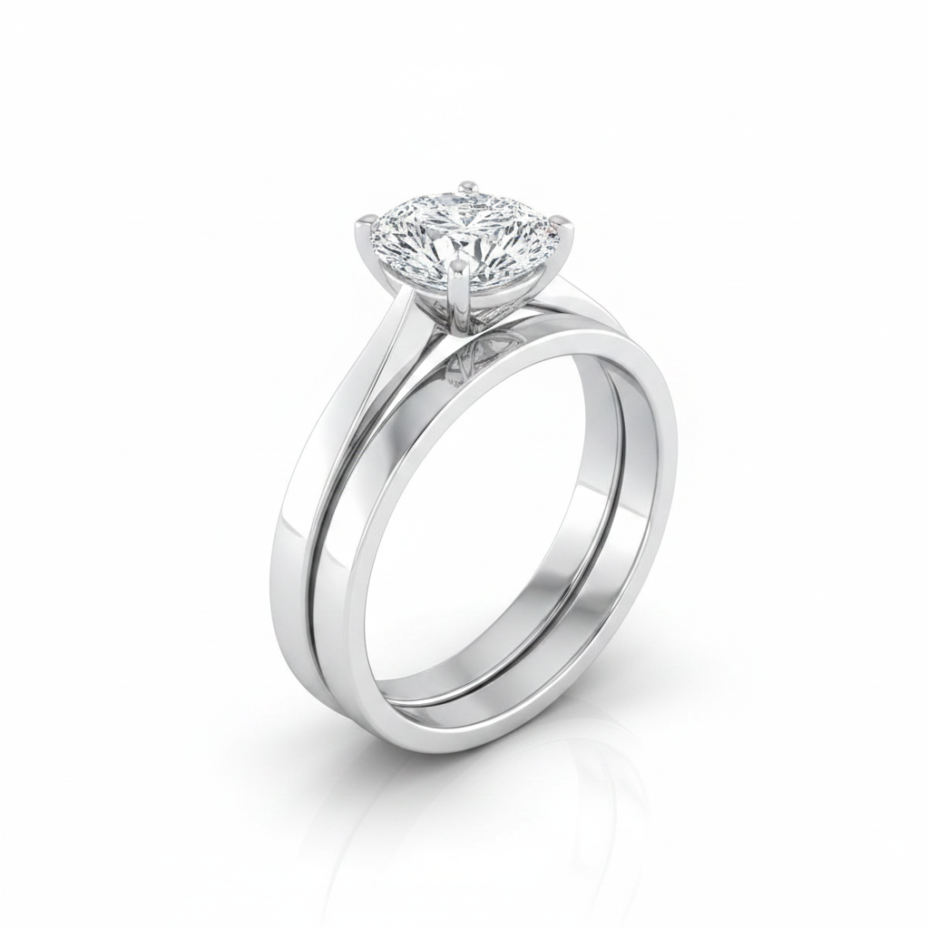 The Elena Matching Wedding Band, Pear in 18K White Gold