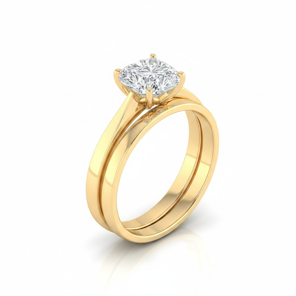 The Elena Matching Wedding Band, Heart in 18K Yellow Gold