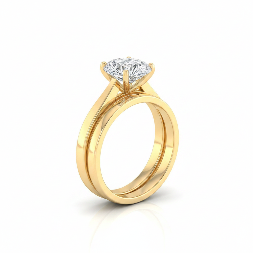 The Elena Matching Wedding Band, Pear in 18K Yellow Gold