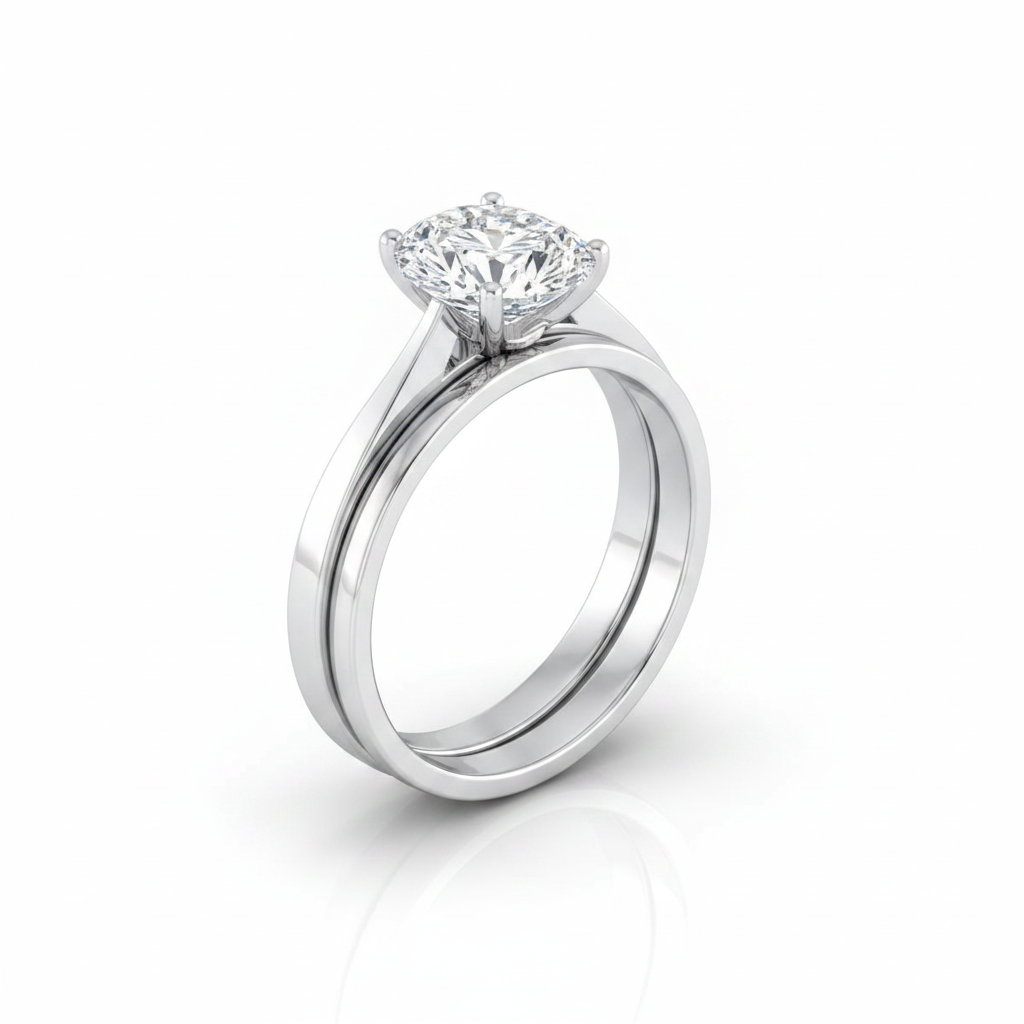The Elena Matching Wedding Band, Oval in Platinum