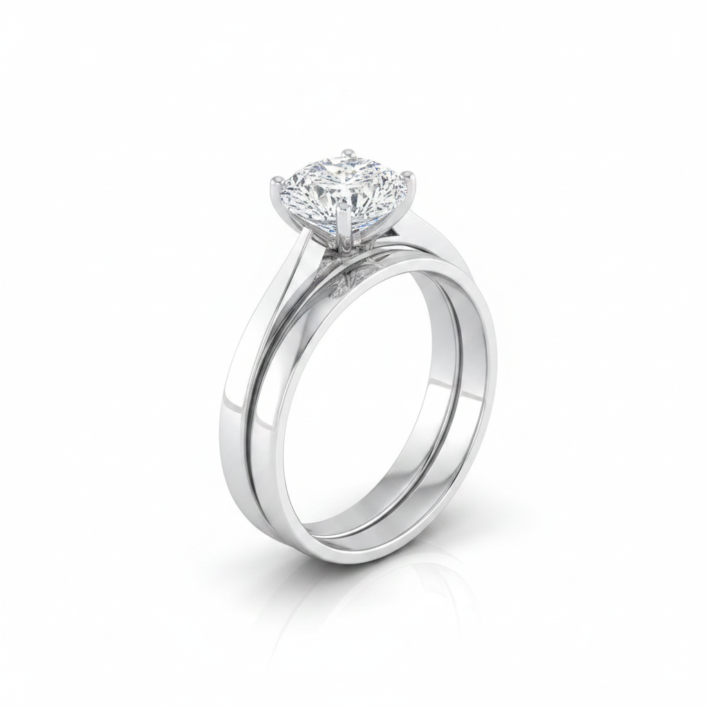 The Elena Matching Wedding Band, Pear in Platinum