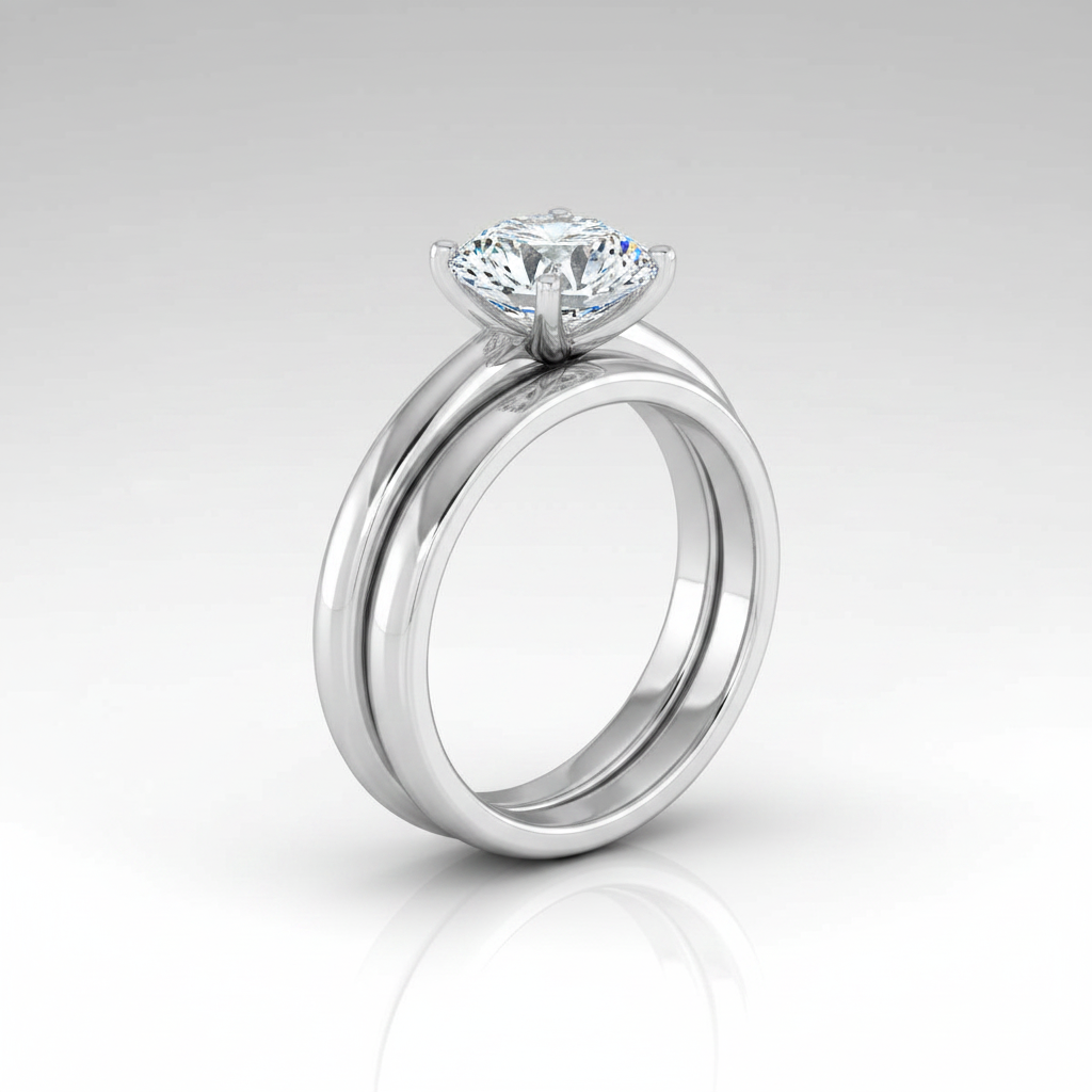 The Elettra Matching Wedding Band, Round in Platinum | RockHer