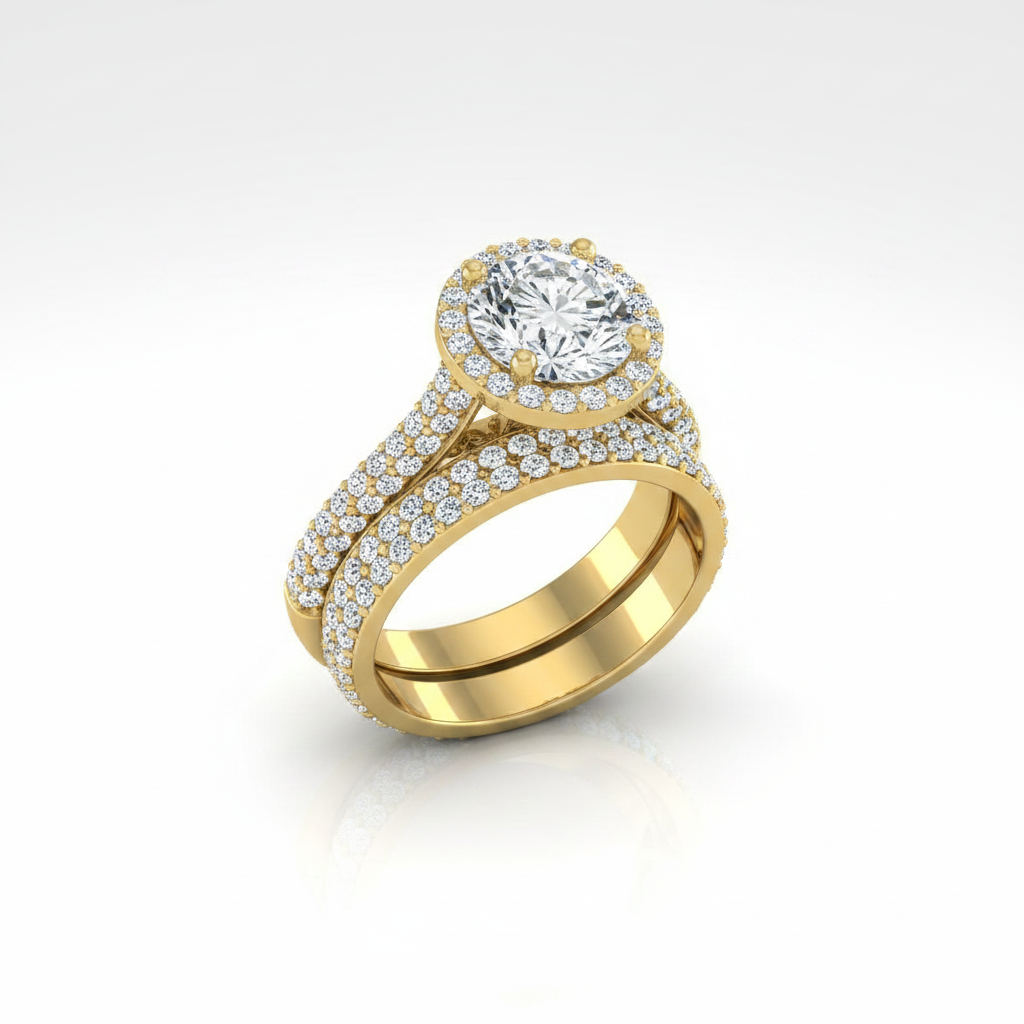 The Ella Matching Wedding Band, Round in 18K Yellow Gold