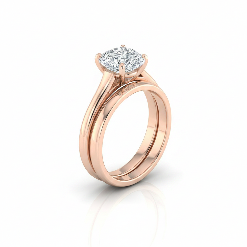 The Ellie Matching Wedding Band, Heart in 14K Rose Gold | RockHer