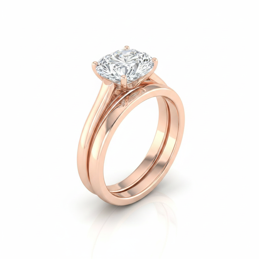The Ellie Matching Wedding Band, Oval in 14K Rose Gold | RockHer