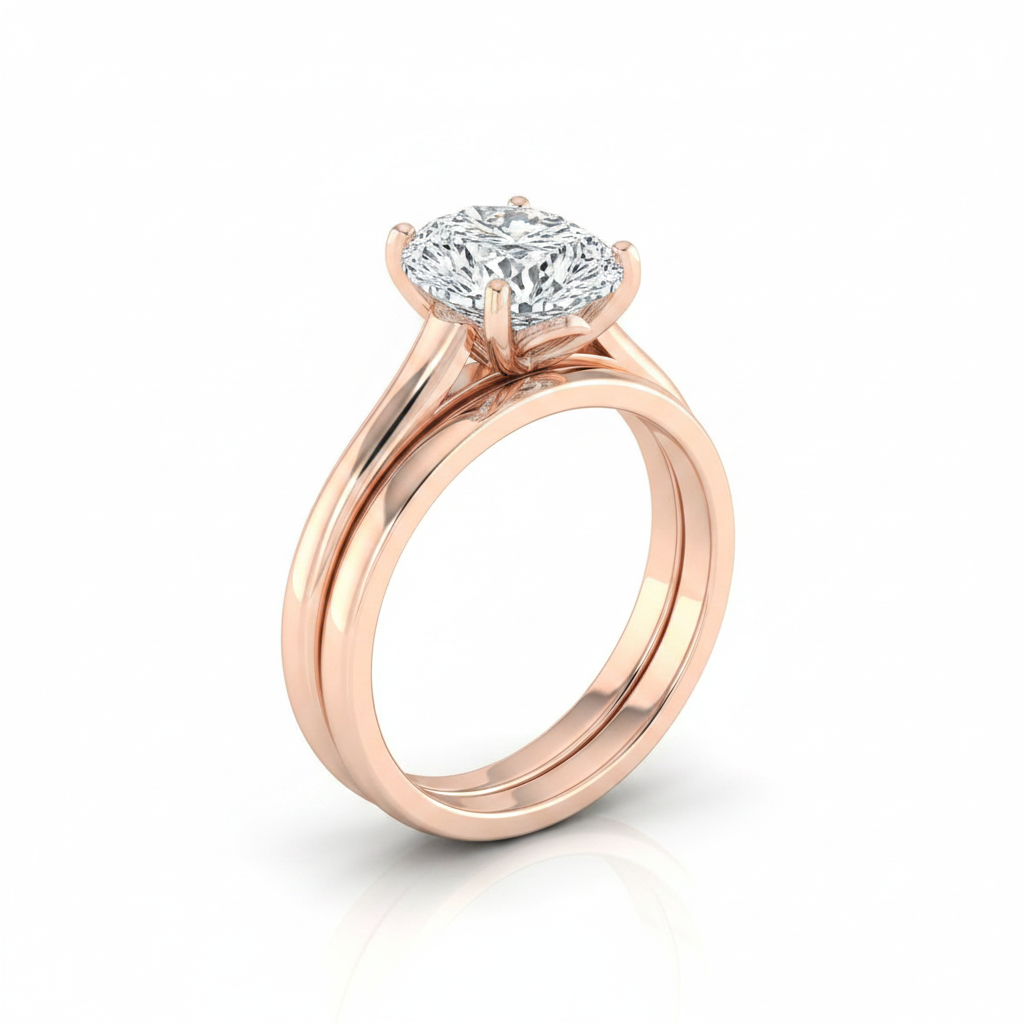 The Ellie Matching Wedding Band, Pear in 14K Rose Gold | RockHer