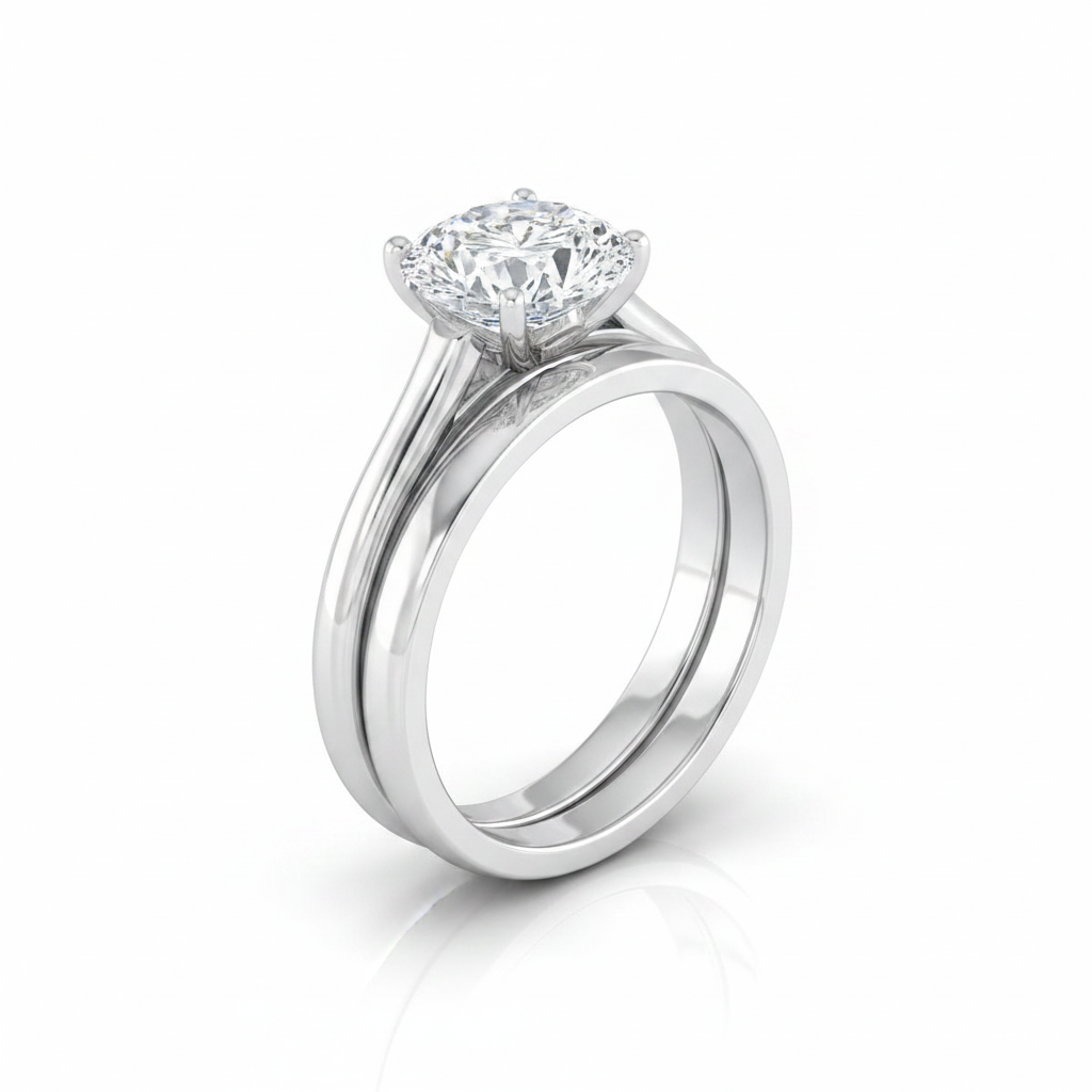 The Ellie Matching Wedding Band, Oval in 18K White Gold | RockHer