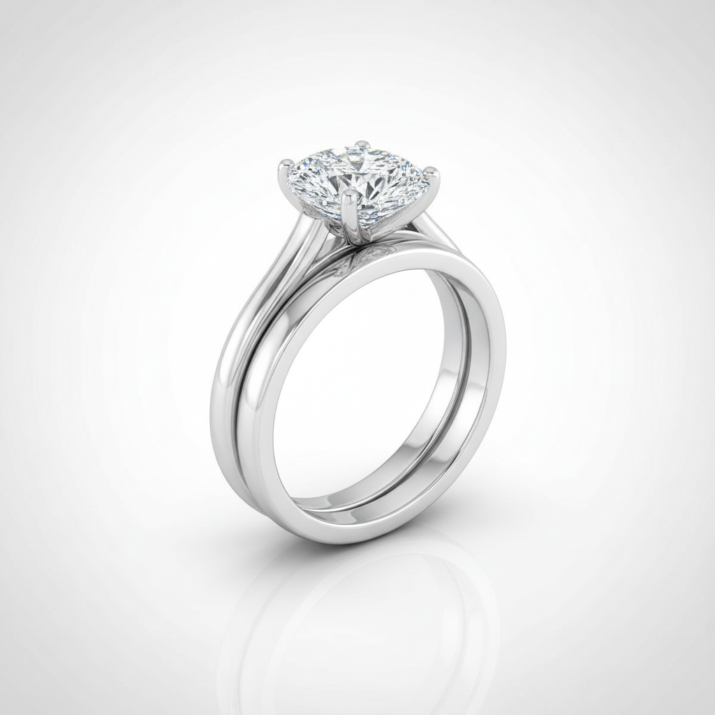 The Ellie Matching Wedding Band, Pear in 18K White Gold | RockHer