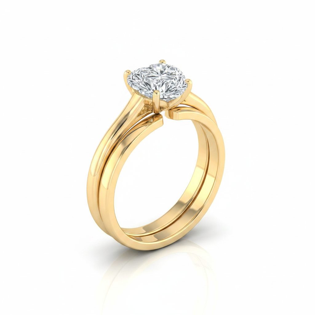 The Ellie Matching Wedding Band, Heart in 18K Yellow Gold | RockHer