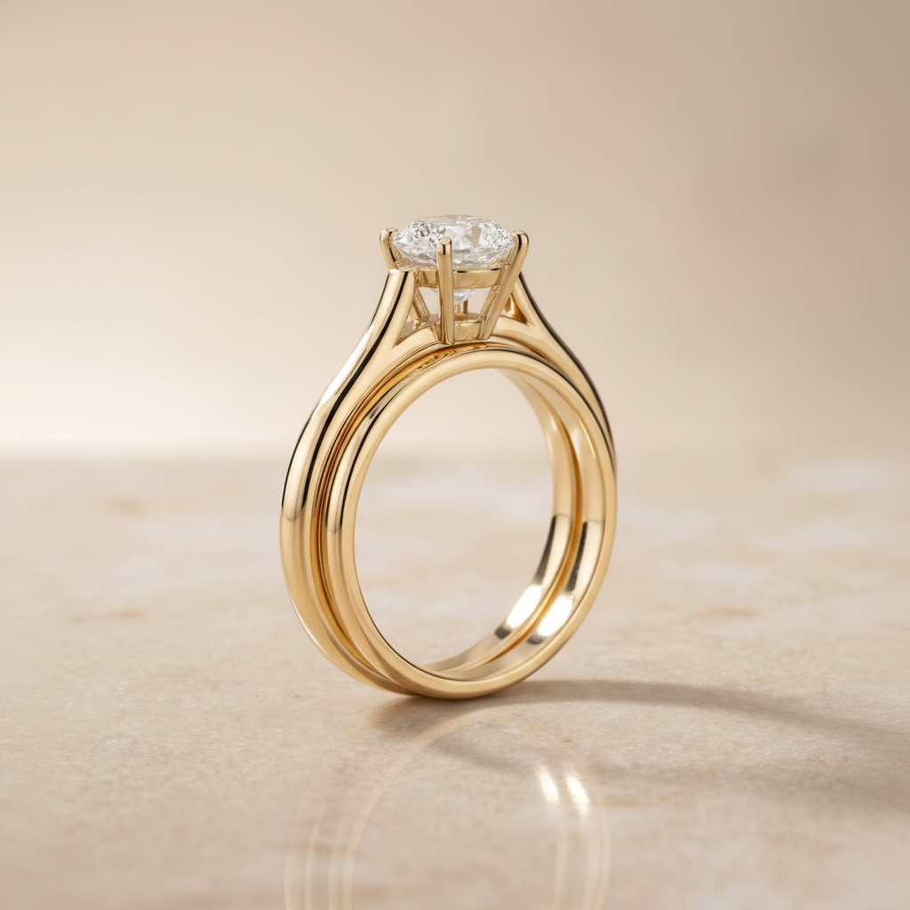 The Ellie Matching Wedding Band, Oval in 18K Yellow Gold | RockHer