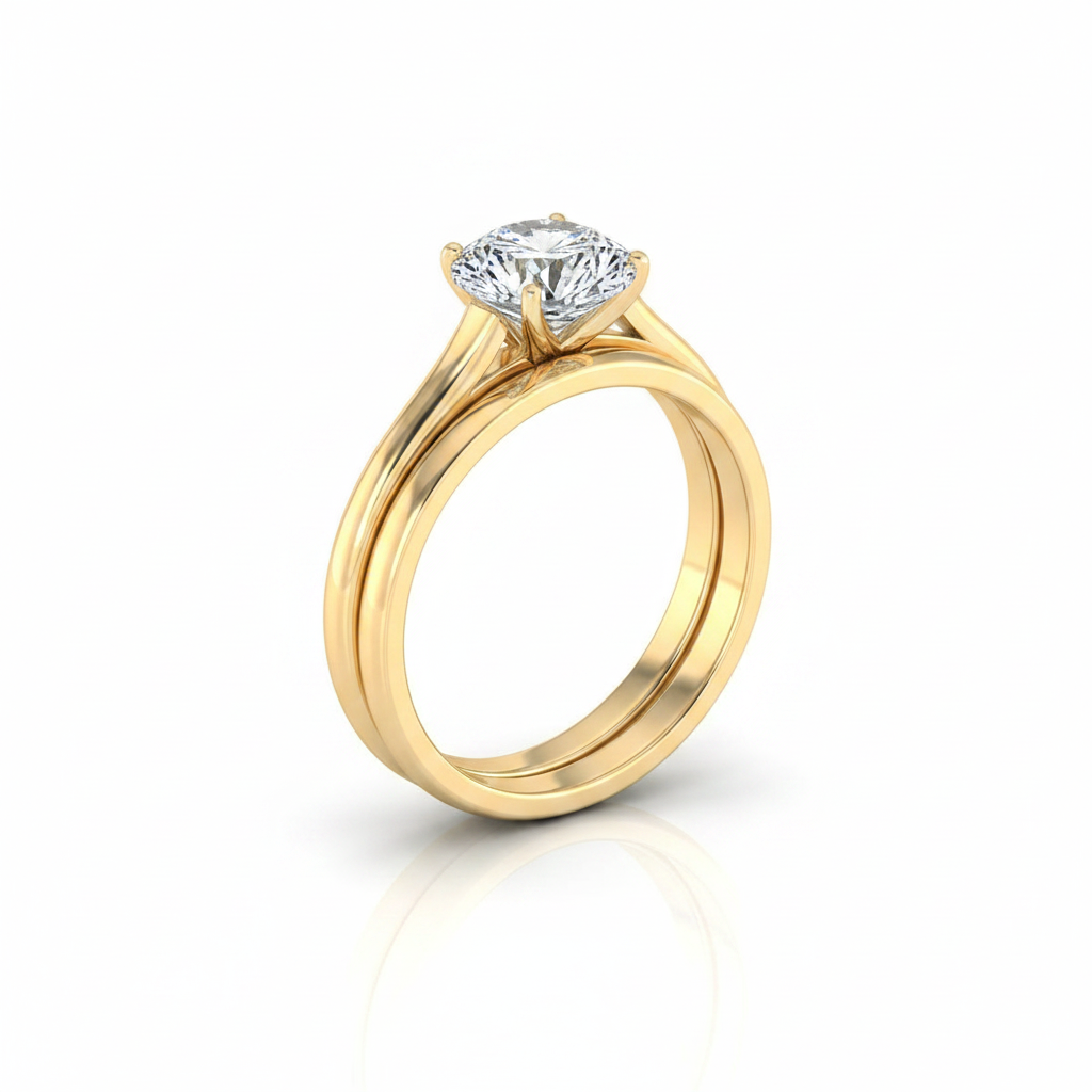 The Ellie Matching Wedding Band, Round in 18K Yellow Gold | RockHer