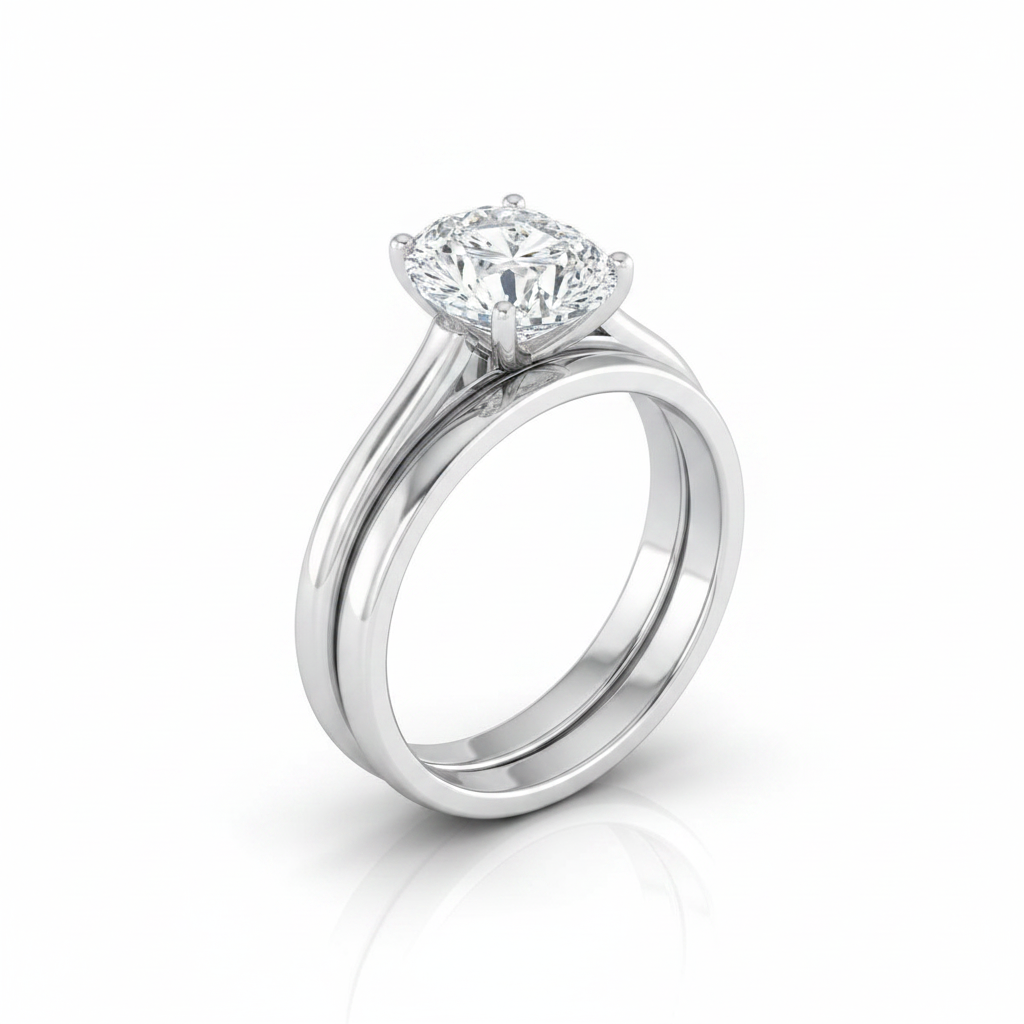 The Ellie Matching Wedding Band, Oval in Platinum | RockHer