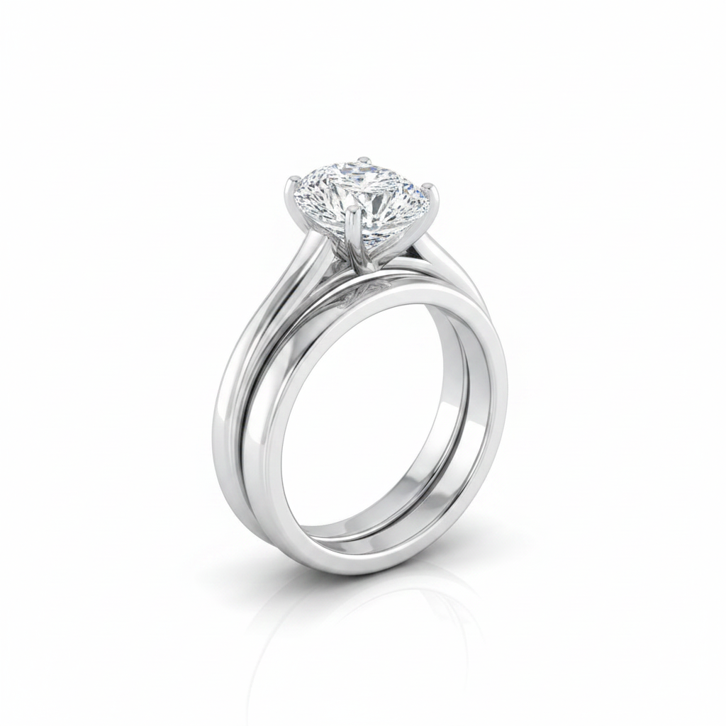 The Ellie Matching Wedding Band, Pear in Platinum | RockHer