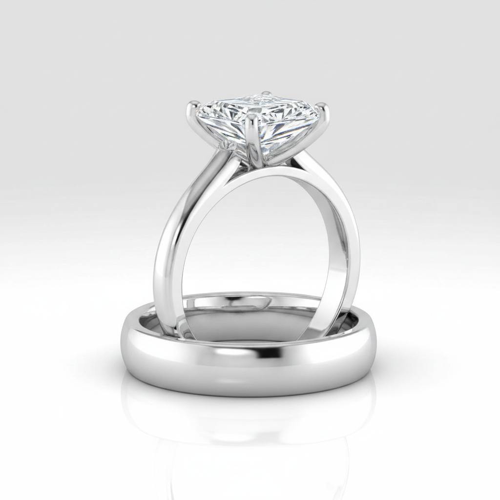 The Ellie Matching Wedding Band, Radiant in Platinum | RockHer