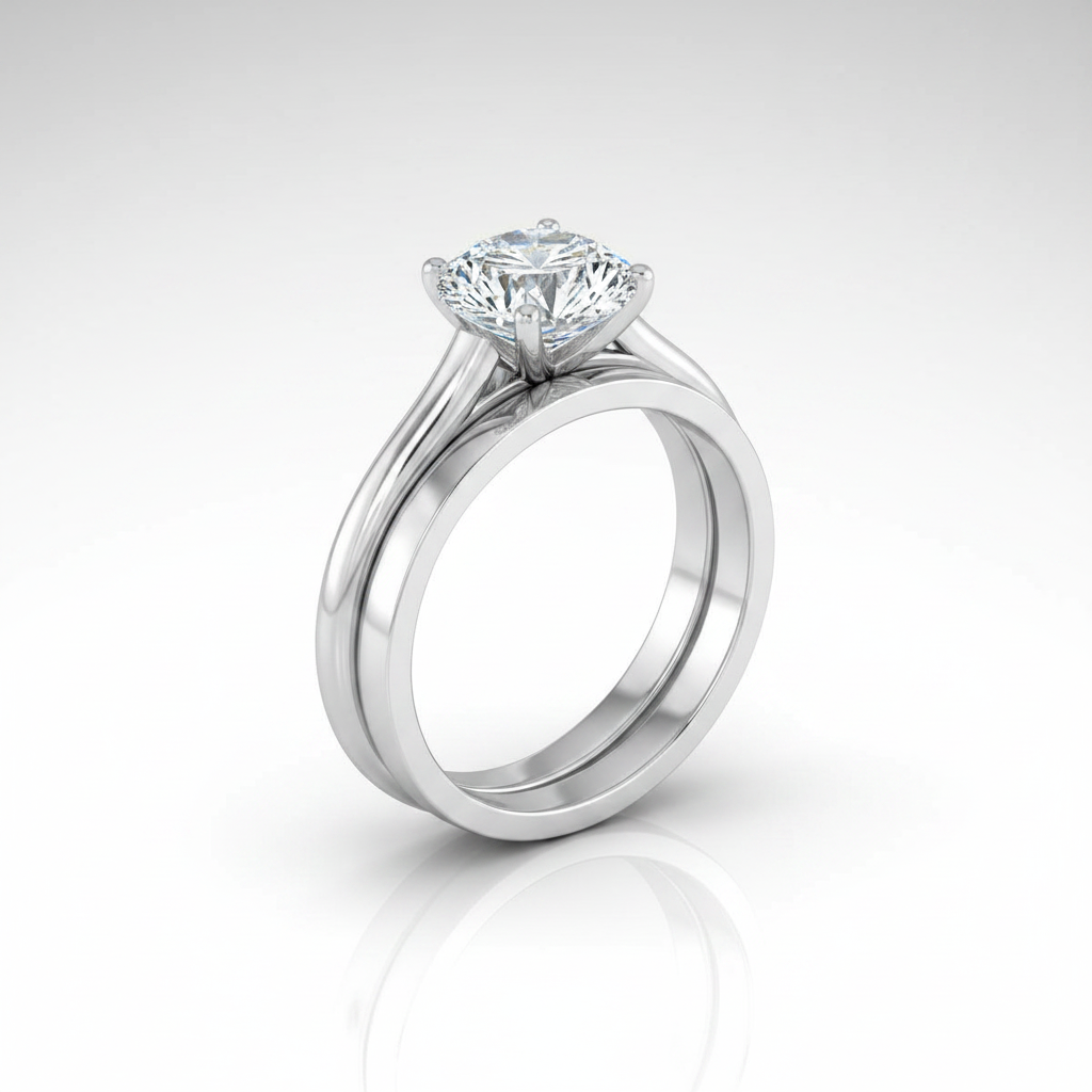 The Ellie Matching Wedding Band, Round in Platinum | RockHer