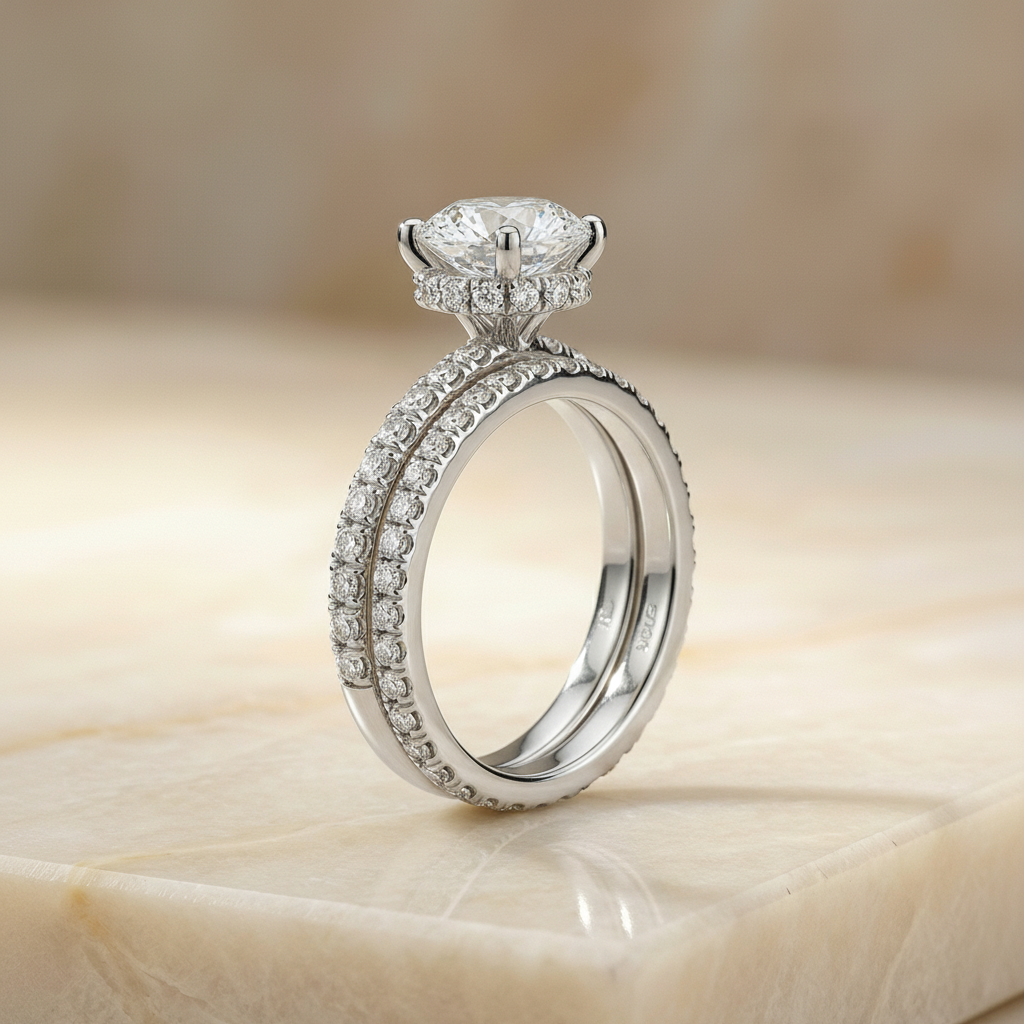 The Elliott Matching Wedding Band, Round in 18K White Gold | RockHer
