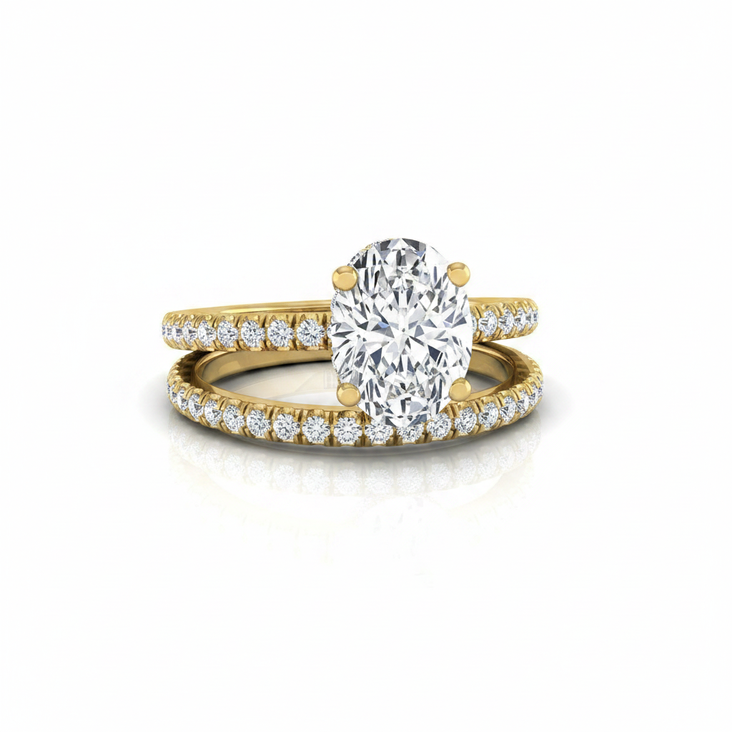 The Elliott Matching Wedding Band, Oval in 18K Yellow Gold | RockHer