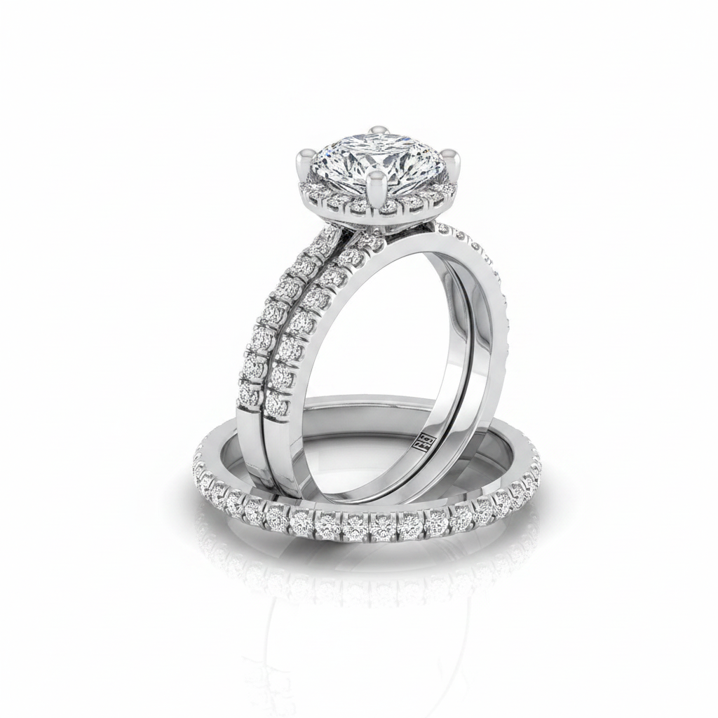 The Elliott Matching Wedding Band, Cushion in Platinum | RockHer