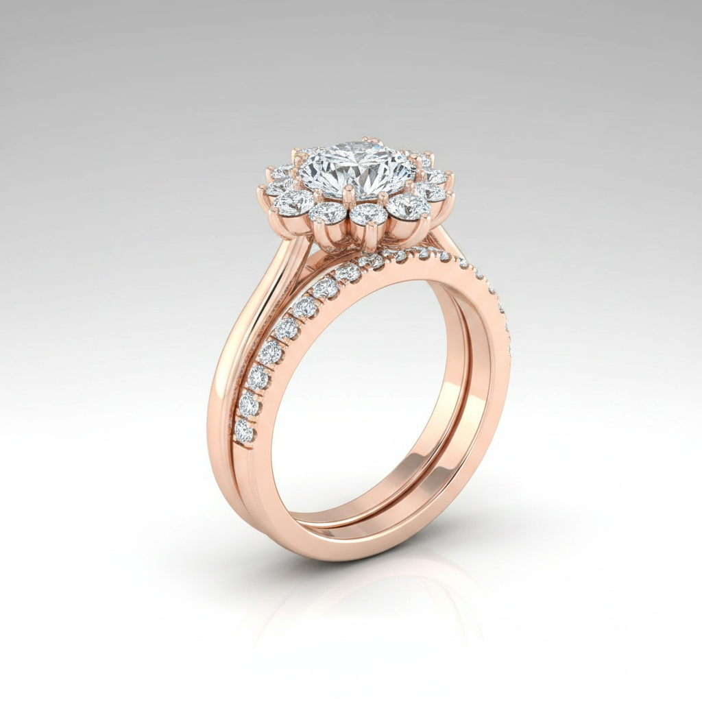 The Eloise Matching Wedding Band, Round in 14K Rose Gold