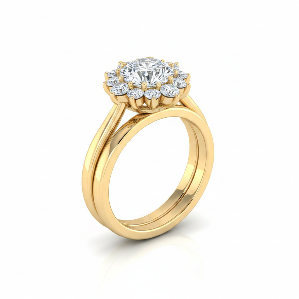 The Eloise Matching Wedding Band, Round in 18K Yellow Gold