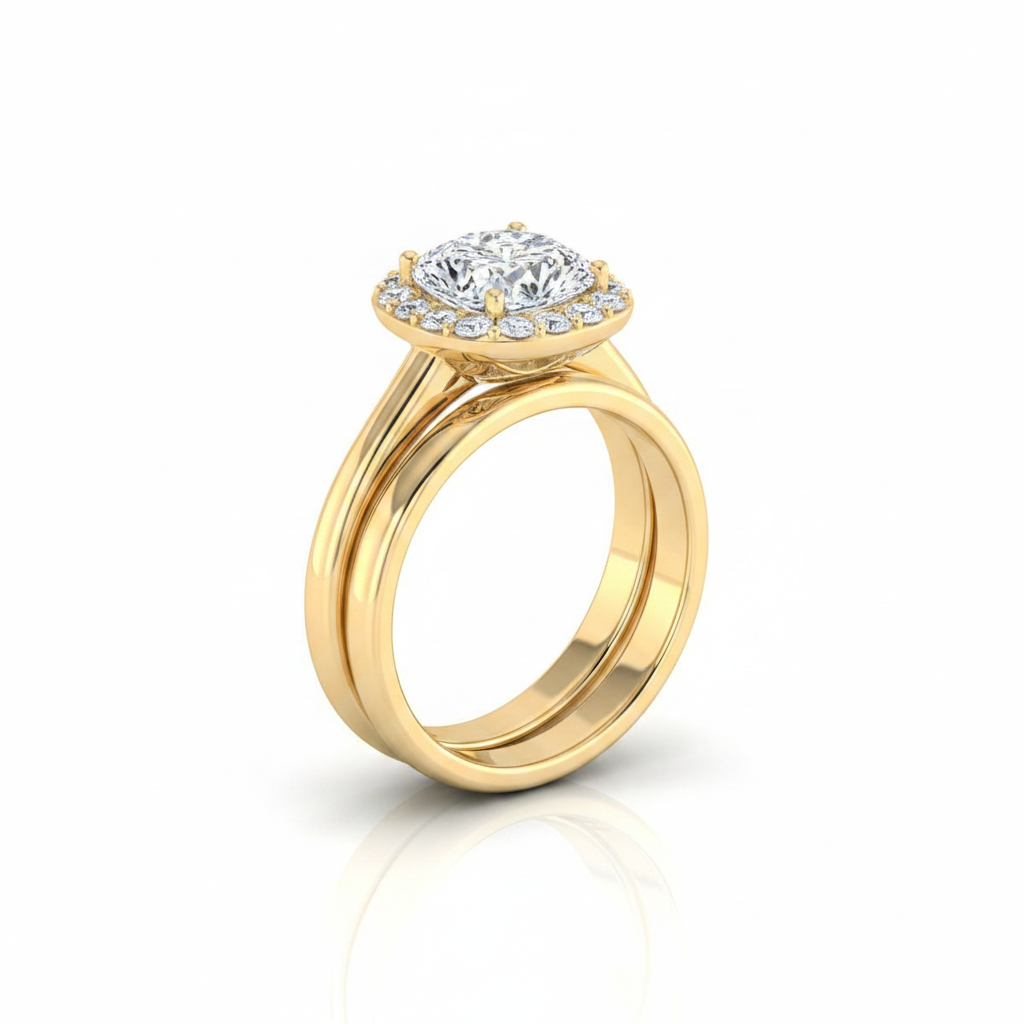 The Etta Matching Wedding Band, Cushion in 18K Yellow Gold