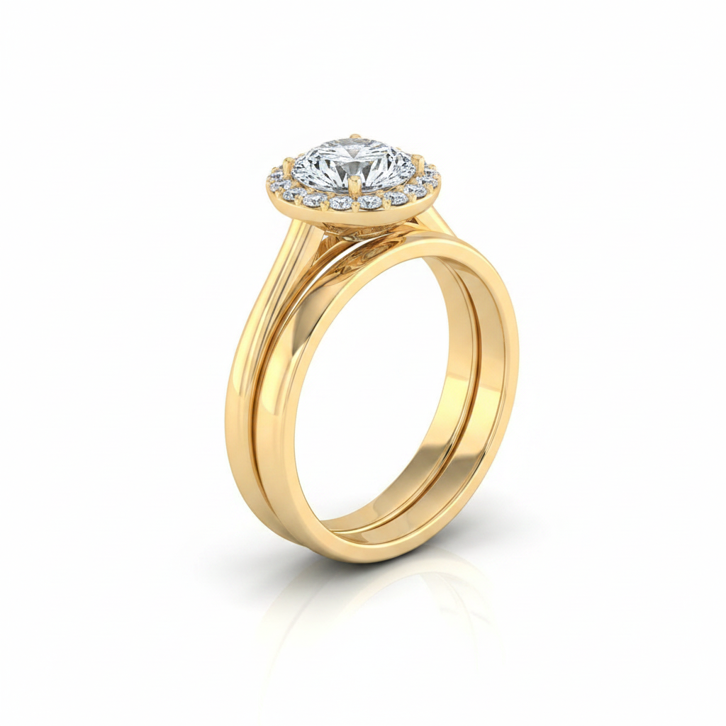 The Etta Matching Wedding Band, Round in 18K Yellow Gold