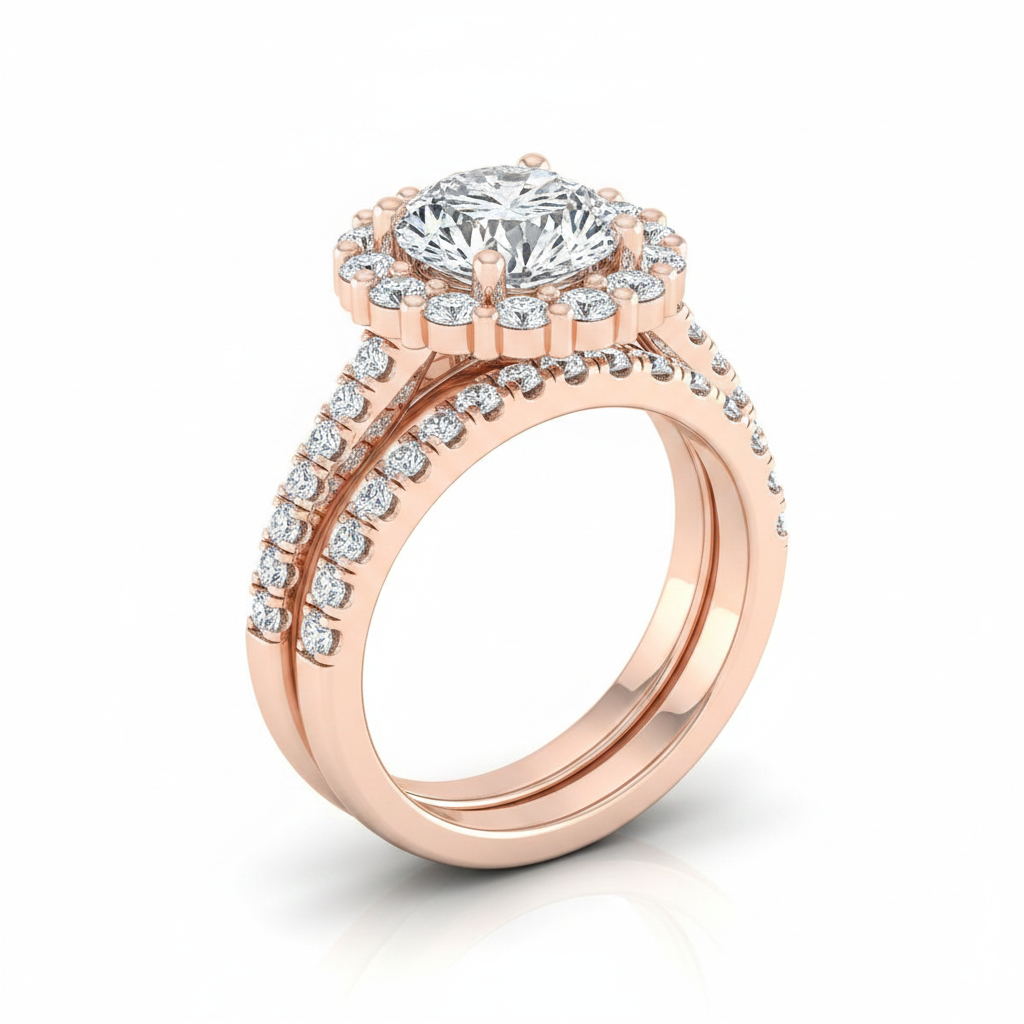 The Fiona Matching Wedding Band, Round in 14K Rose Gold | RockHer