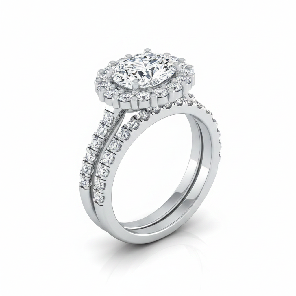 The Fiona Matching Wedding Band, Oval in 18K White Gold | RockHer