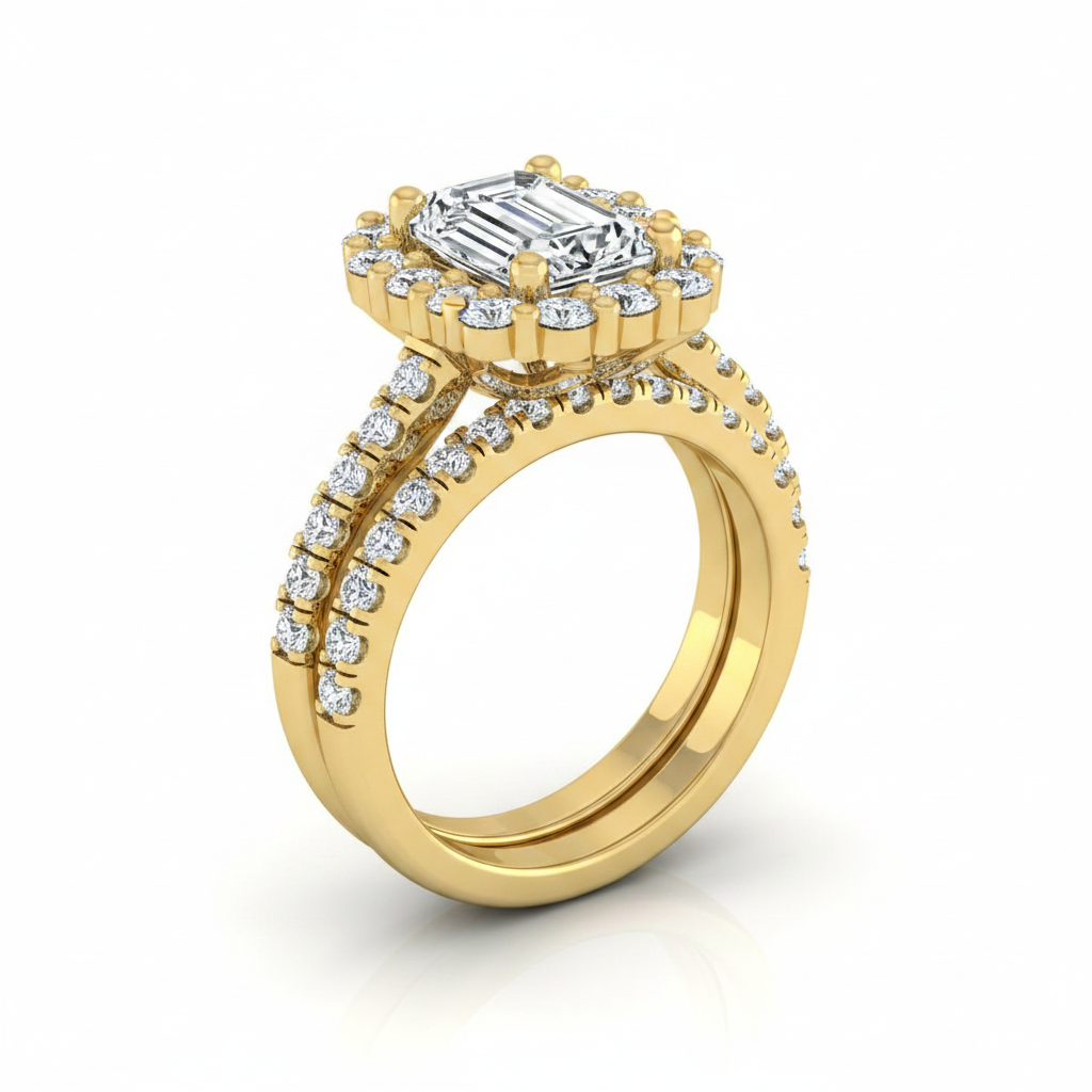 The Fiona Matching Wedding Band, Emerald in 18K Yellow Gold | RockHer