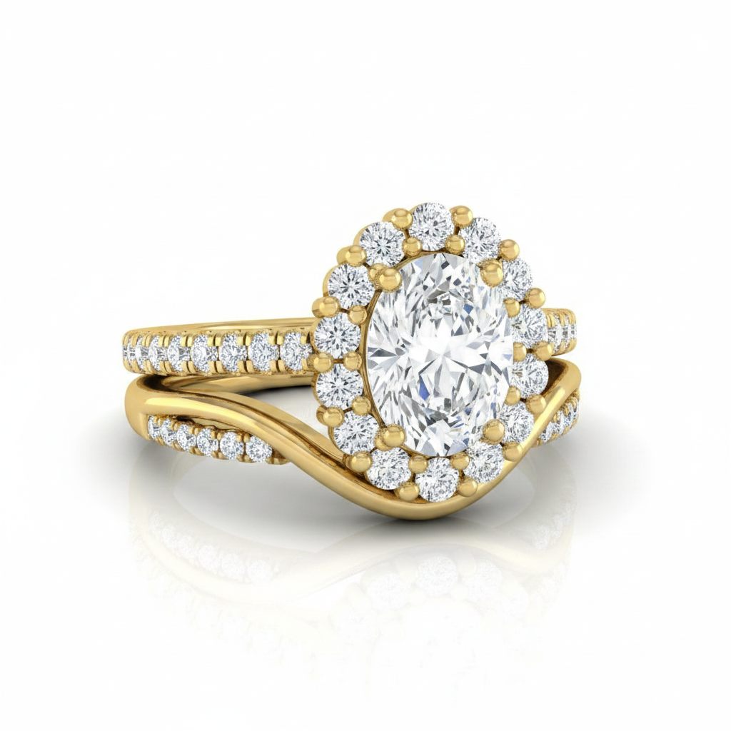 The Fiona Matching Wedding Band, Oval in 18K Yellow Gold | RockHer