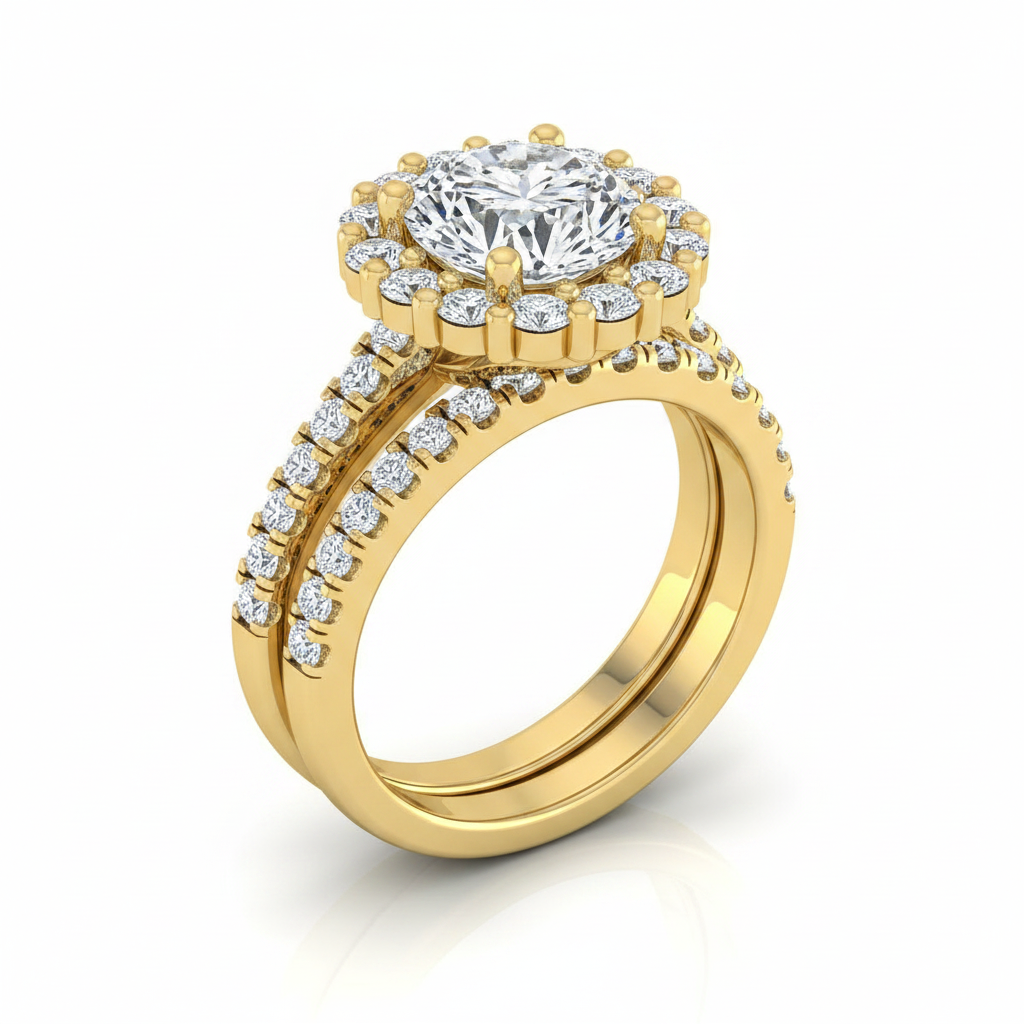 The Fiona Matching Wedding Band, Round in 18K Yellow Gold | RockHer