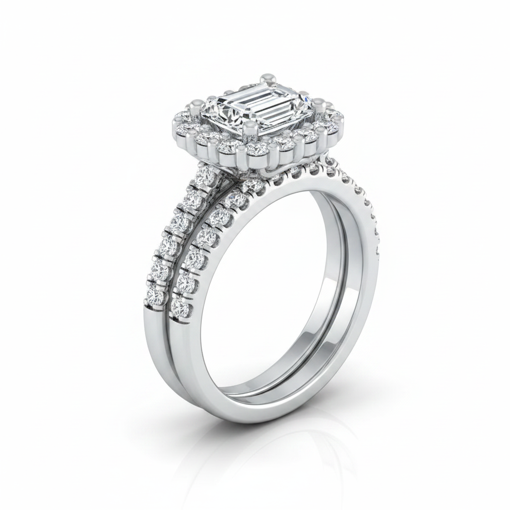 The Fiona Matching Wedding Band, Emerald in Platinum | RockHer