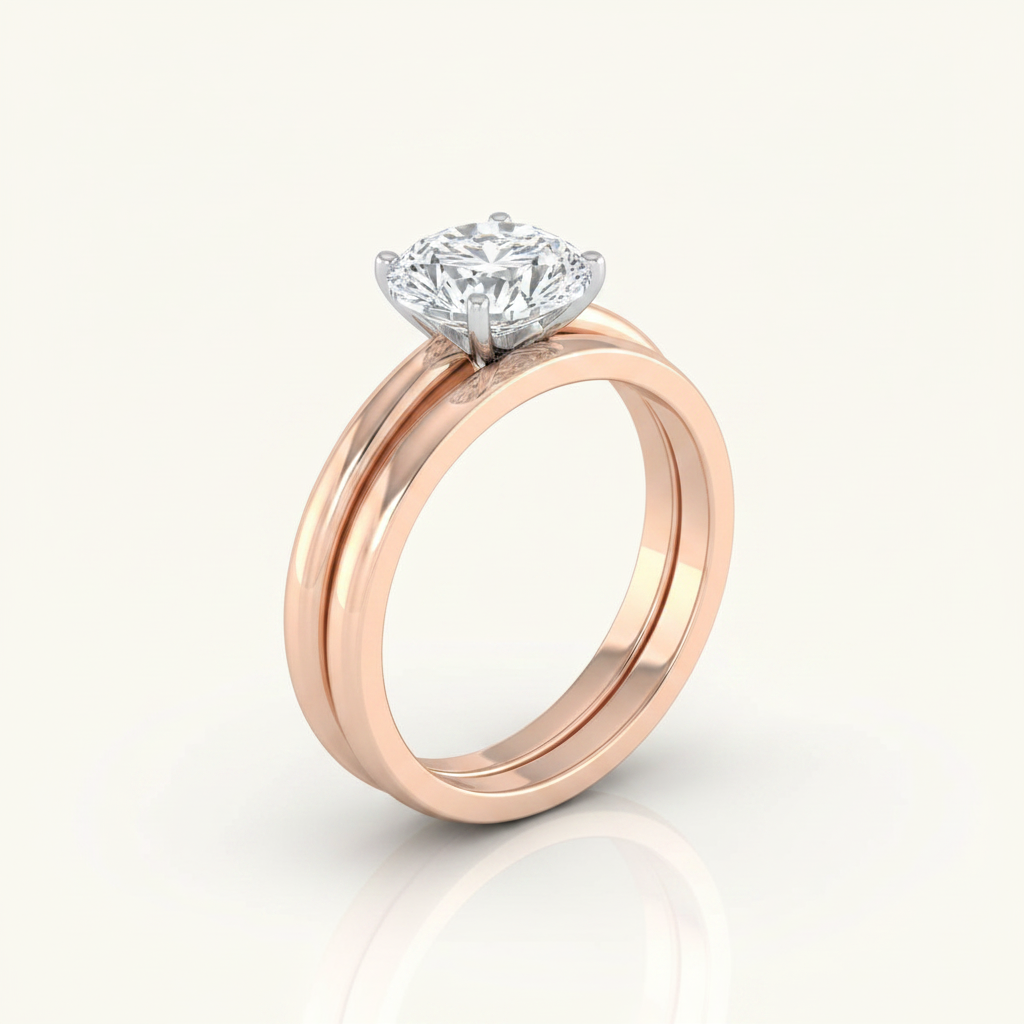 The Floria Matching Wedding Band, Oval in 14K Rose Gold | RockHer