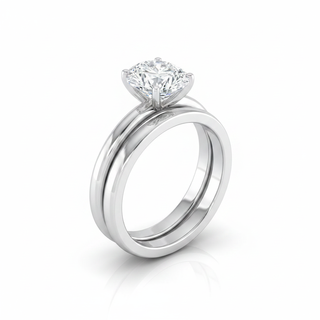 The Floria Matching Wedding Band, Oval in 18K White Gold | RockHer