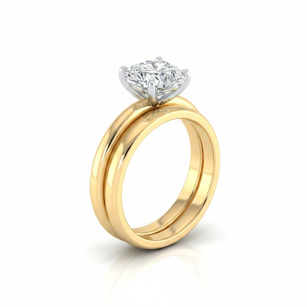 The Floria Matching Wedding Band, Heart in 18K Yellow Gold | RockHer