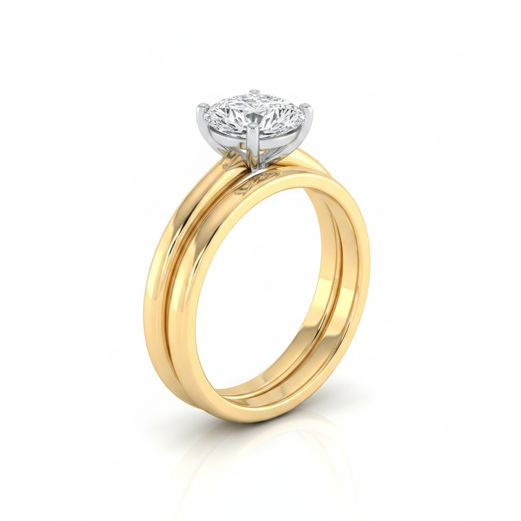 The Floria Matching Wedding Band, Pear in 18K Yellow Gold | RockHer