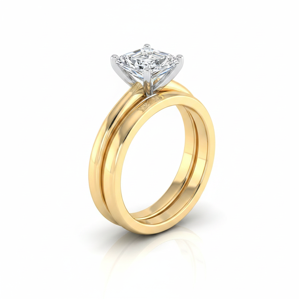 The Floria Matching Wedding Band, Radiant in 18K Yellow Gold | RockHer