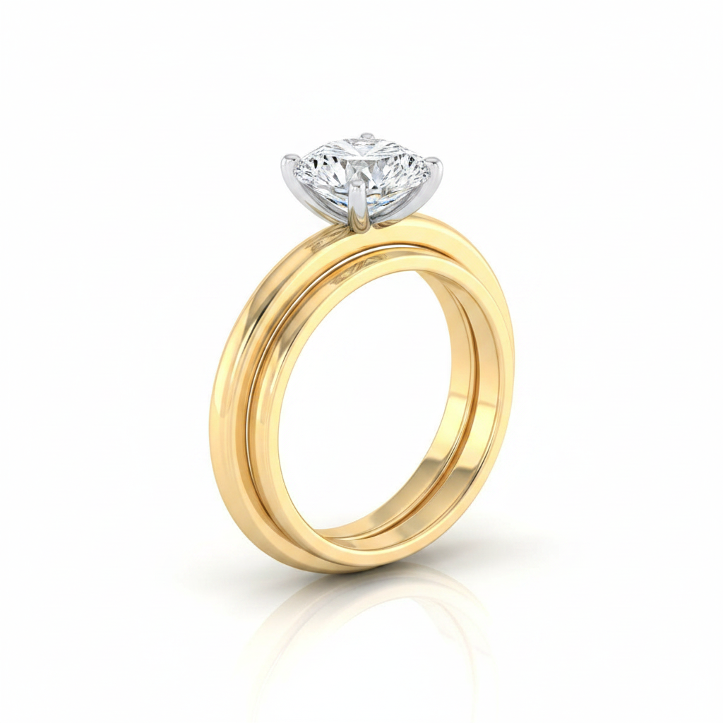 The Floria Matching Wedding Band, Round in 18K Yellow Gold | RockHer