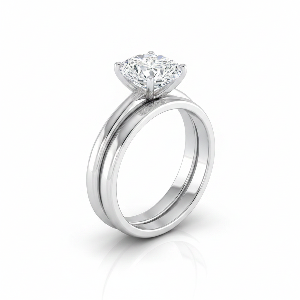 The Floria Matching Wedding Band, Oval in Platinum | RockHer