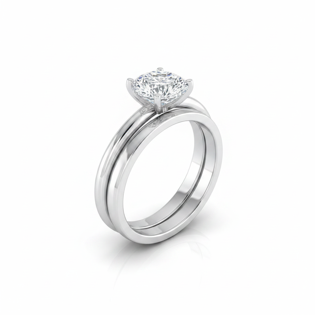 The Floria Matching Wedding Band, Pear in Platinum | RockHer