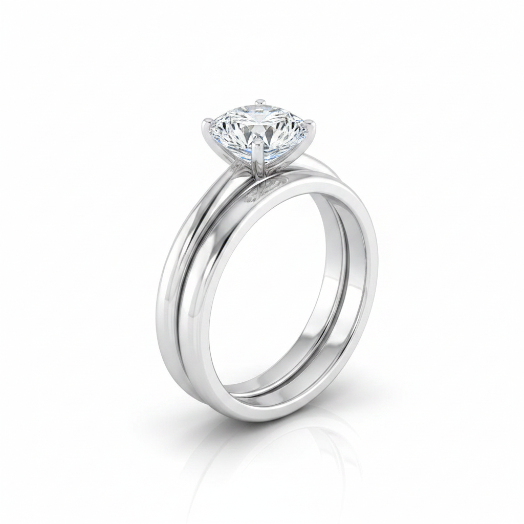 The Floria Matching Wedding Band, Round in Platinum | RockHer