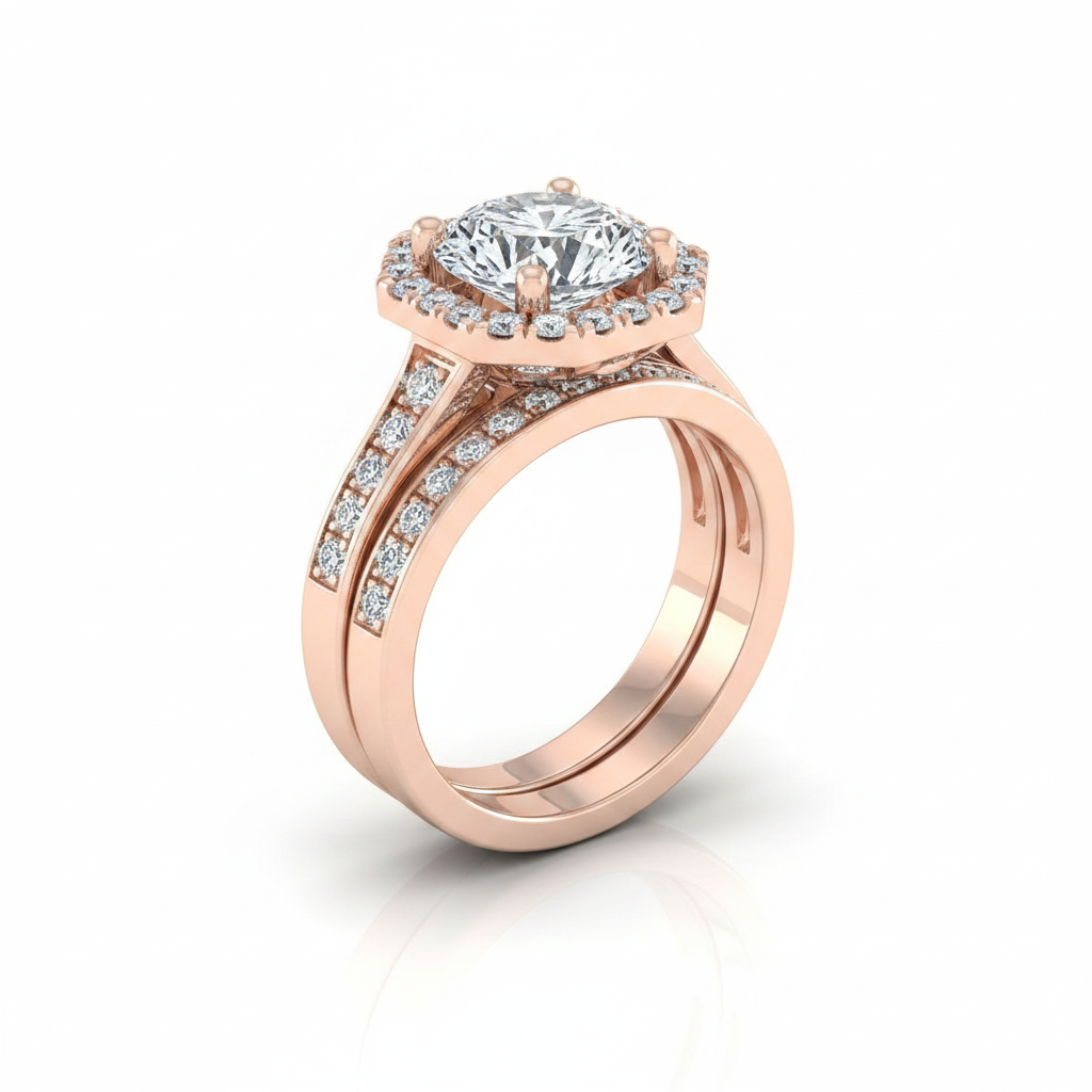 The Genesis Matching Wedding Band, Round in 14K Rose Gold