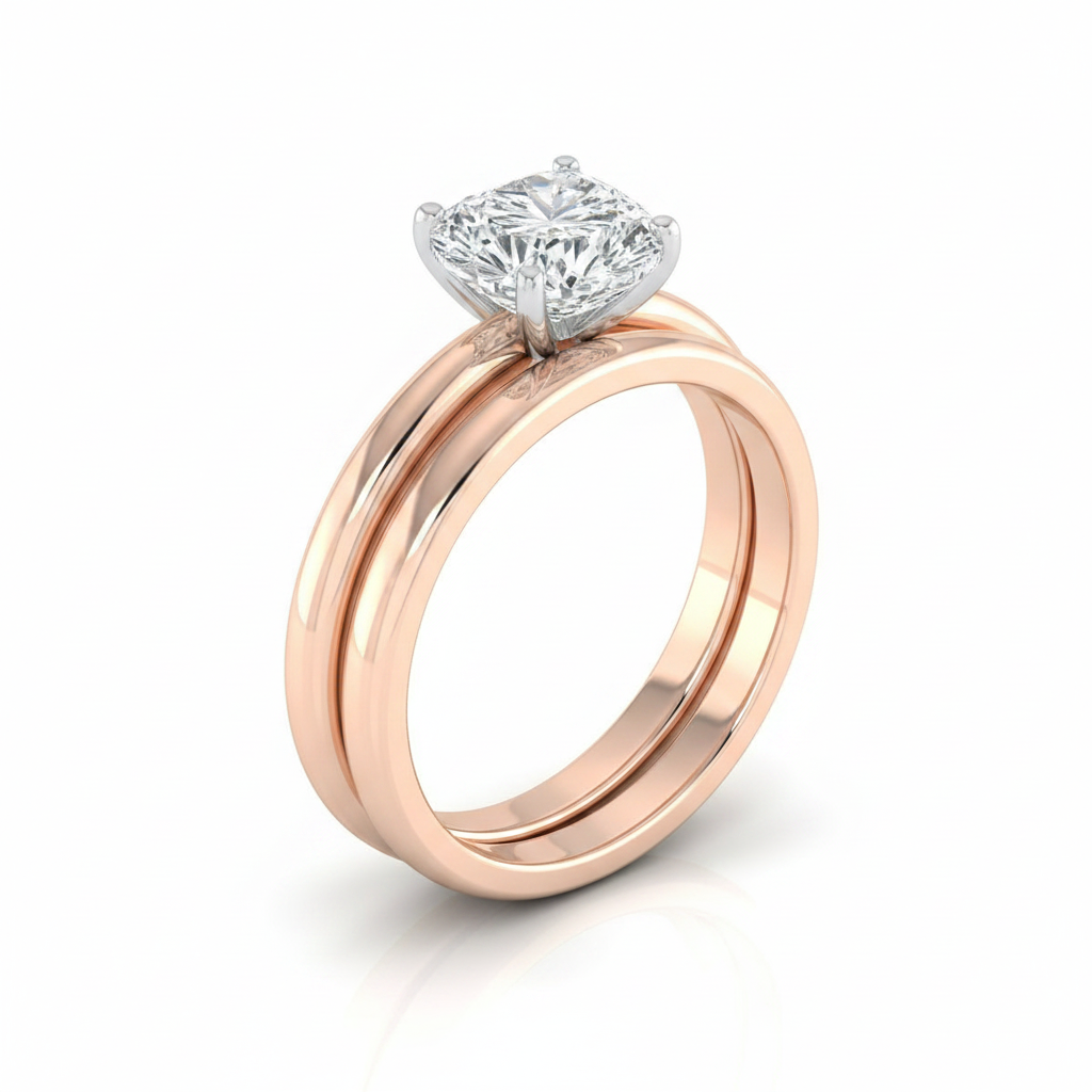 The Gilda Matching Wedding Band, Heart in 14K Rose Gold
