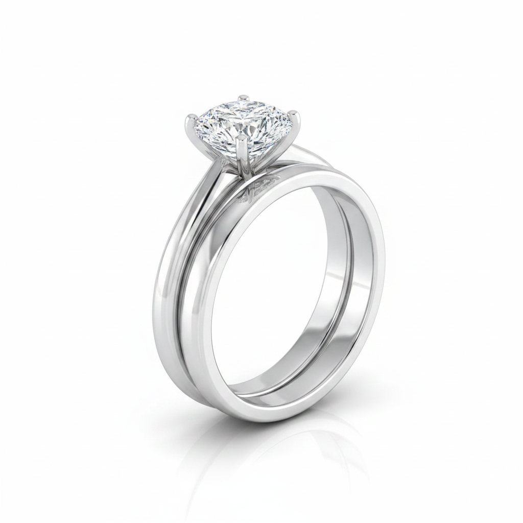 The Gilda Matching Wedding Band, Pear in Platinum