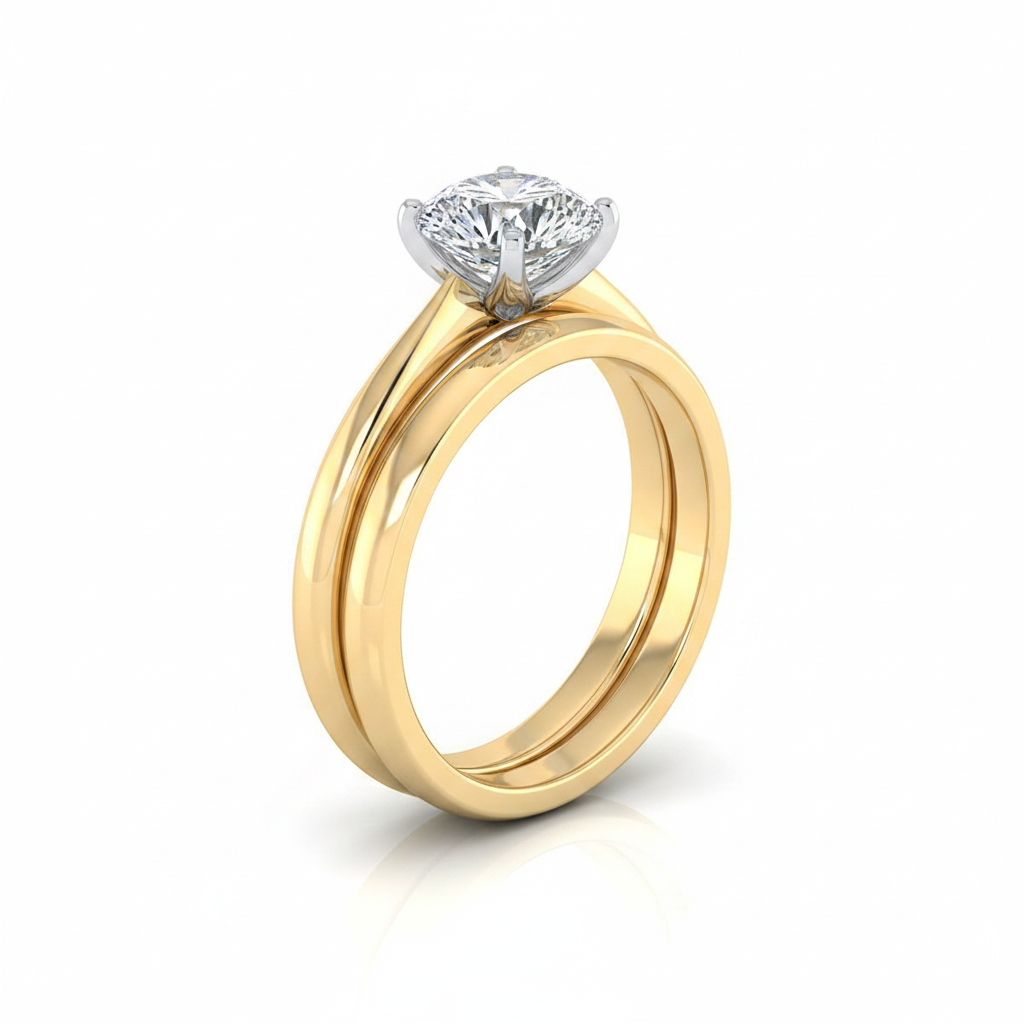 The Giovanna Matching Wedding Band, Round in 18K Yellow Gold | RockHer