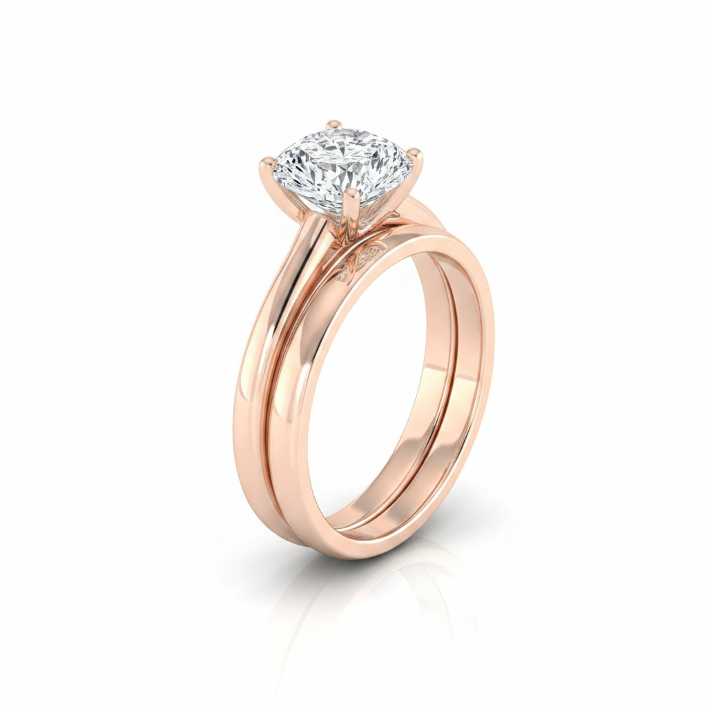 The Gladys Matching Wedding Band, Cushion in 14K Rose Gold | RockHer