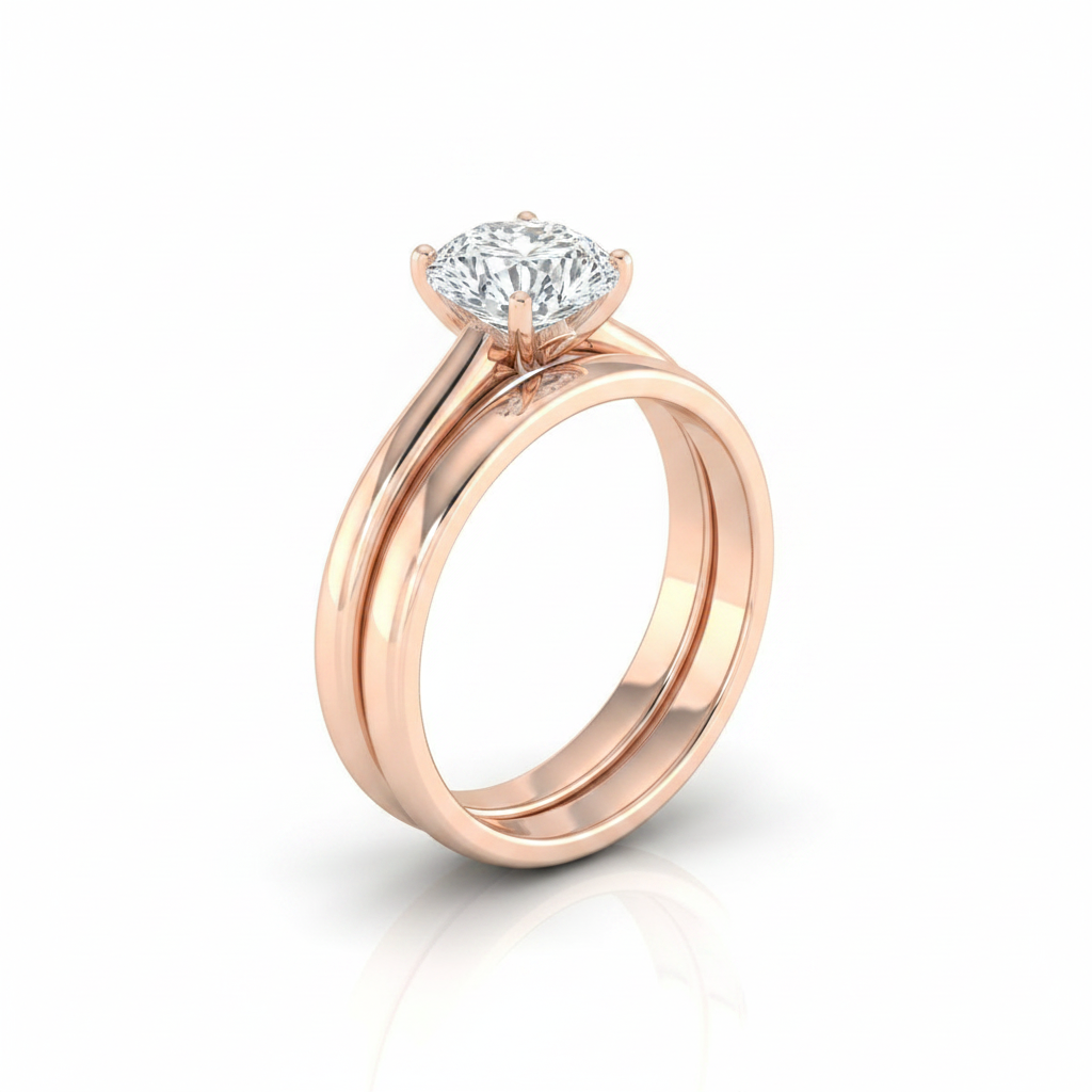 The Gladys Matching Wedding Band, Oval in 14K Rose Gold | RockHer